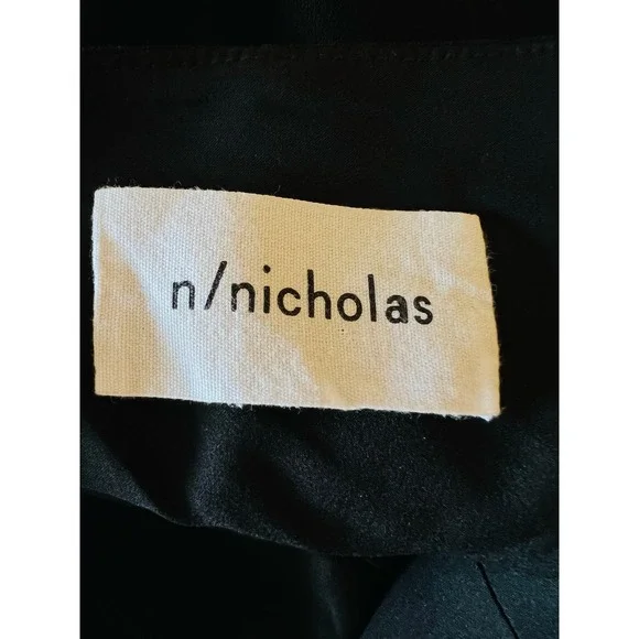N Nicholas Black Keyhole Split Leg Jumpsuit Size 4 Criss-Cross Straps at Back - Picture 15 of 16